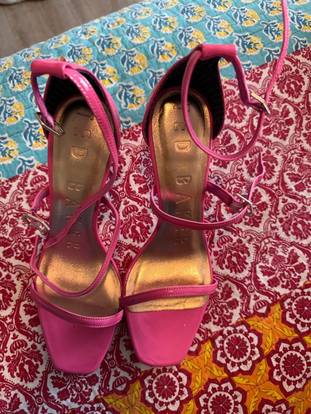 Ted Baker Hot Pink Strappy High Heel Sandals. Hot pink size 39.5.